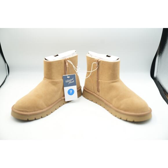 Universal Thread-Women's tan faux suede memory foam size zip boots size 7 - Picture 2 of 7